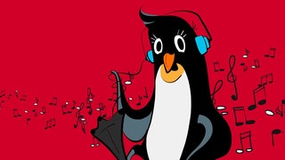 Titelbild der Musiksendung für Kinder Do Re Mikro mit Maskottchen Pinguin Pudding.